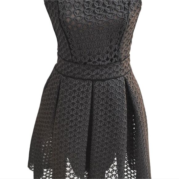 Maje Rosianne Black Fit and Flare Eyelet Dress Cocktail Party Occasion Size Med - Picture 4 of 16